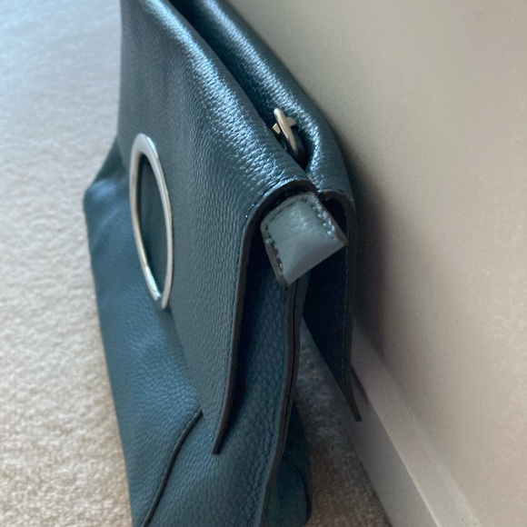 Blue handbag with removable sling - Picture 4 of 5